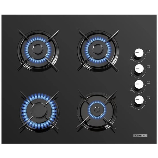 Фото - Варочная панель газовая Kumtel KO-40TAHDF BLACK GLASS